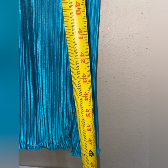 NWOT SHEIN Chiquease Strapless Turquoise Pleated Dress - Picture 11 of 13